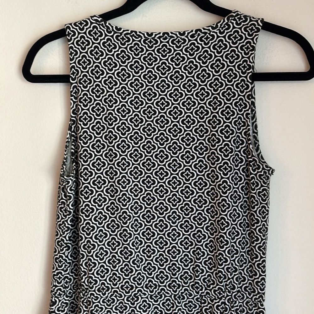 Talbots Avalon Tiles Jersey Maxi Dress Black White Geometric Maxi SM women’s EUC - Picture 13 of 14